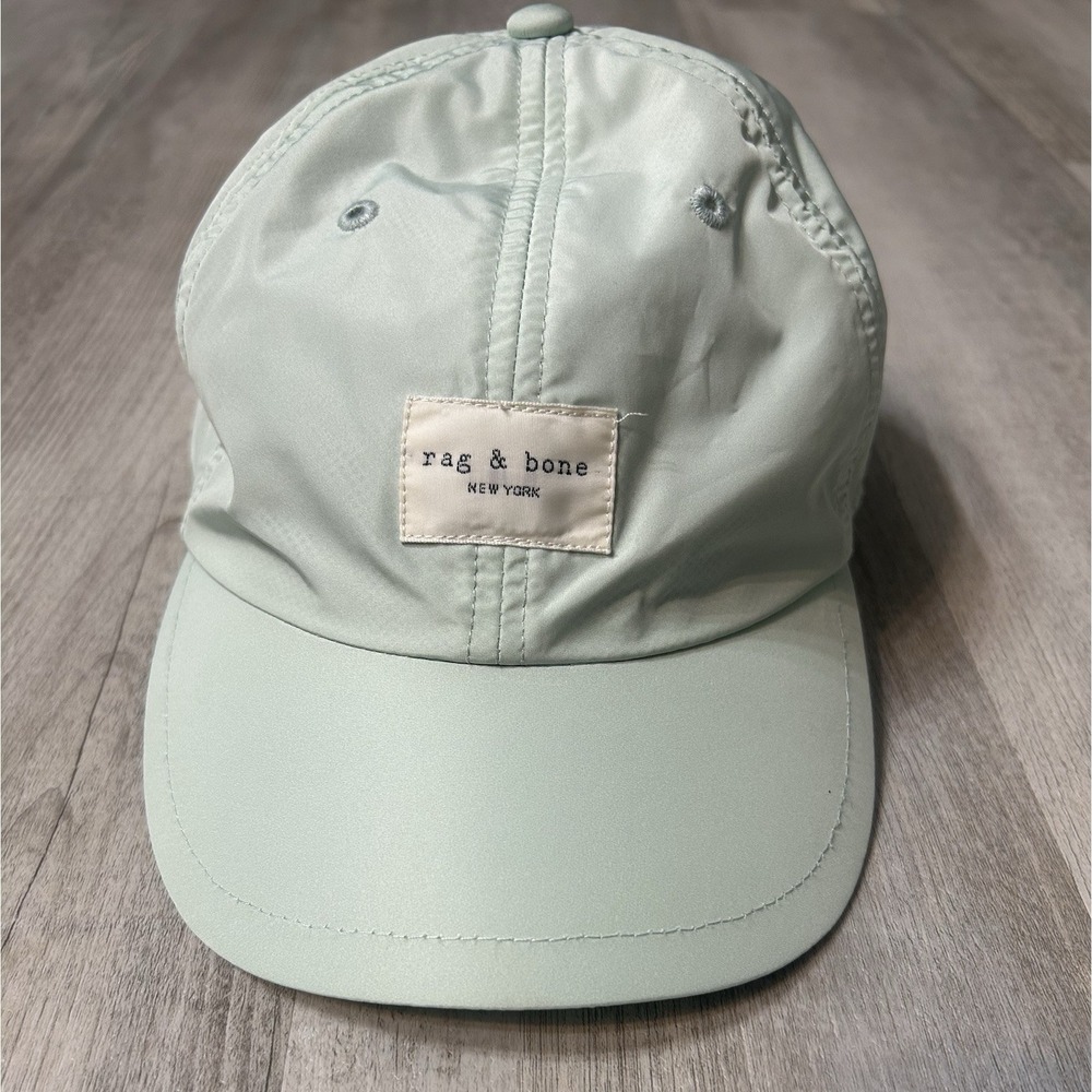 Rag & Bone Teal Polyester Baseball Hat Cap One Size Adjustable Solid Casual EUC